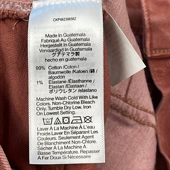 Madewell The Momjean Garment Dye Edition Coral Salmon Knee Rip Sz 28 - Picture 15 of 15